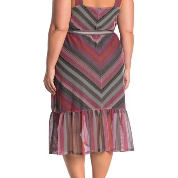 Rachel Roy Finn Multicolor Chevron Midi Dress - Picture 6 of 6